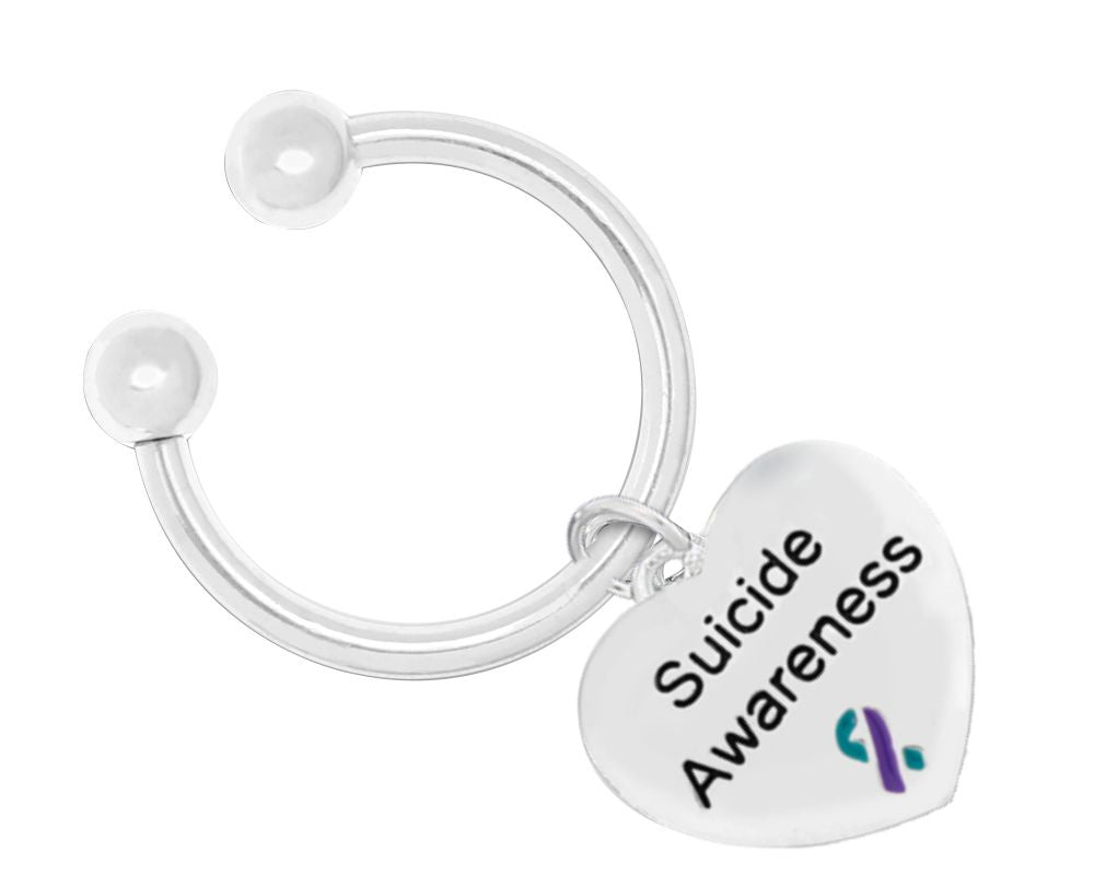 Heart Charm Suicide Awareness Horseshoe Key Chains - Fundraising For A Cause