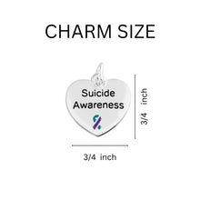 Load image into Gallery viewer, Heart Charm Suicide Awareness Horseshoe Key Chains - Fundraising For A Cause