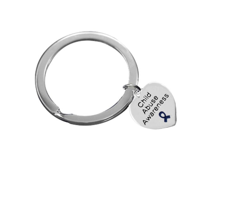 Heart Child Abuse Awareness Charm Split Style Key Chains - Fundraising For A Cause