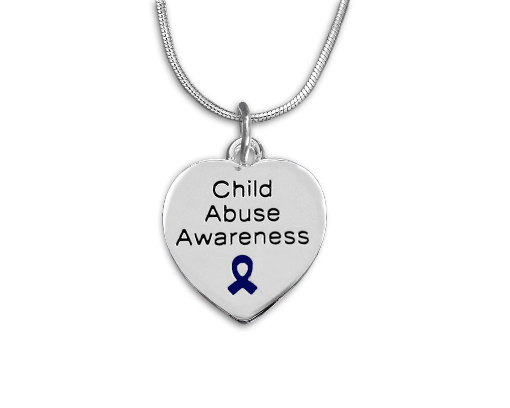 Heart Child Abuse Awareness Ribbon Necklaces - Fundraising For A Cause