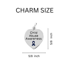 Load image into Gallery viewer, Heart Child Abuse Awareness Ribbon Necklaces - Fundraising For A Cause