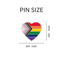 Load image into Gallery viewer, Heart Daniel Quasar Flag &quot;Progress Pride&quot; Lapel Pins - Fundraising For A Cause