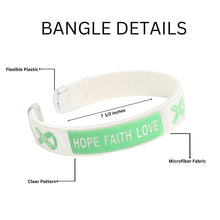 Load image into Gallery viewer, Hope Light Green Ribbon Bangle Bracelets - Fundraising For A Cause