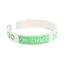 Load image into Gallery viewer, Hope Light Green Ribbon Bangle Bracelets - Fundraising For A Cause
