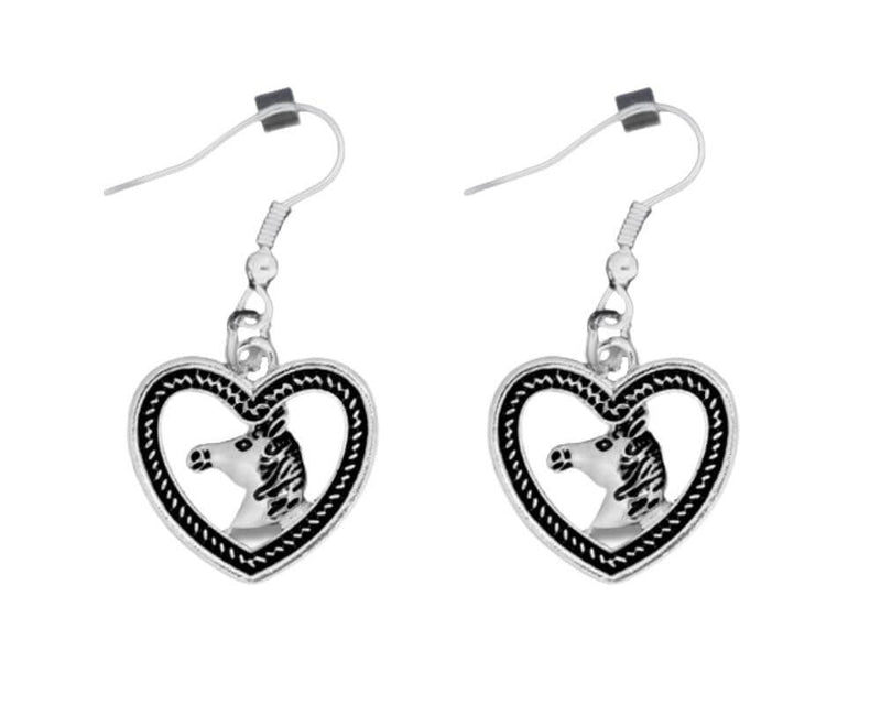 Horse Head In Heart Earrings - Fundraising For A Cause
