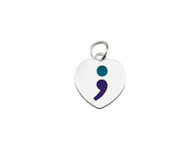 Load image into Gallery viewer, Semicolon Suicide Awareness Heart Charms - Fundraising For A Cause
