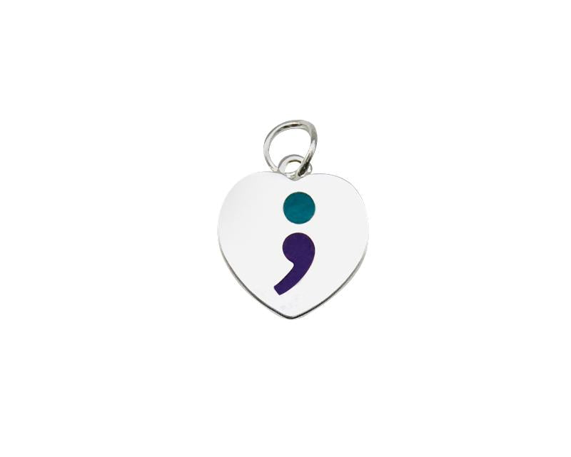 Semicolon Suicide Awareness Heart Charms - Fundraising For A Cause