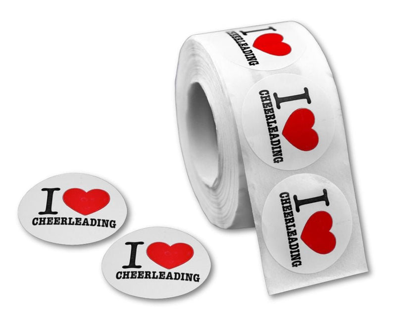 I Love Cheerleading Stickers (250 per Roll) - Fundraising For A Cause