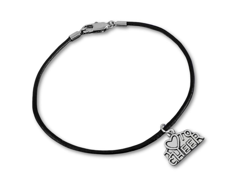I Love To Cheer Leather Cord Bracelets - Fundraising For A Cause