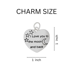 I Love You To The Moon And Back Hanging Charms - Fundraising For A Cause