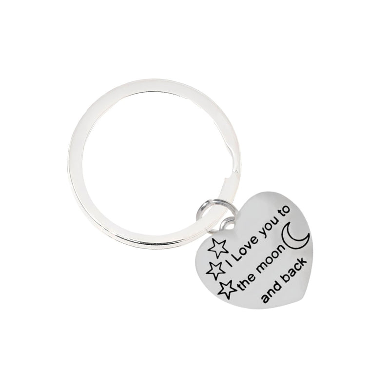 I Love You To The Moon And Back Split Ring Keychains - Fundraising For A Cause
