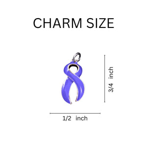 Inspirational Periwinkle Ribbon Awareness Charm Retractable Bracelets - Fundraising For A Cause