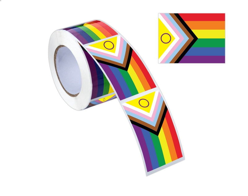 Intersex-Inclusive Daniel Quasar Flag Stickers (250 per Roll) - Fundraising For A Cause