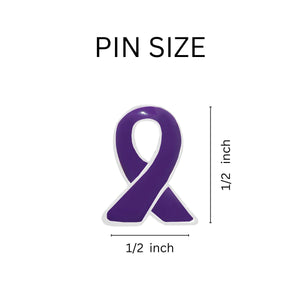 Lapel Purple Ribbon Pins - Fundraising For A Cause