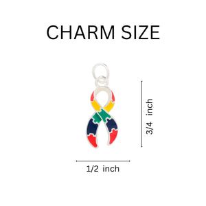 Large Autism Awareness Ribbon Chunky Charm Bracelets - Fundraising For A Cause