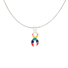 Load image into Gallery viewer, Large Autism Ribbon Charm Necklaces - Fundraising For A Cause