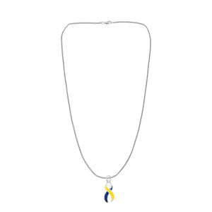 Large Blue & Yellow Ribbon Necklaces - Fundraising For A Cause