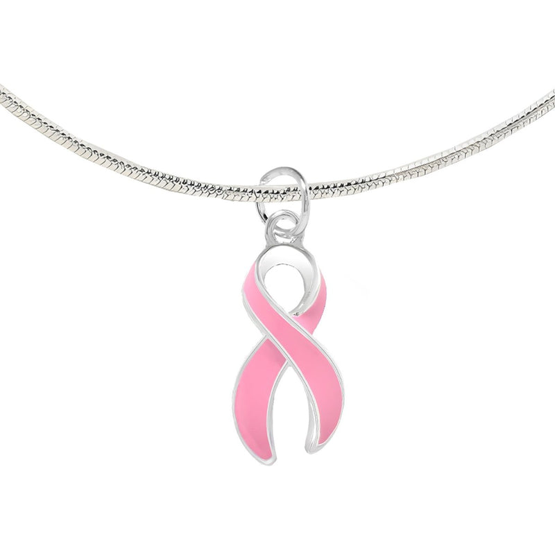 Large Breast Cancer Pink Ribbon Necklaces - Fundraising For A Cause