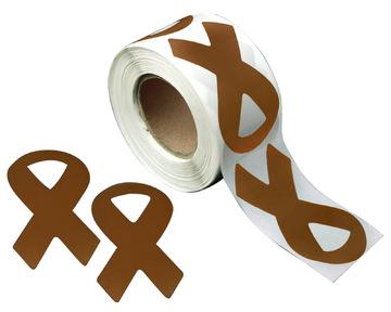 Large Brown Ribbon Stickers - Fundraising For A Cause