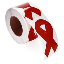 Load image into Gallery viewer, Large Burgundy Ribbon Stickers (per Roll) - Fundraising For A Cause
