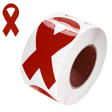 Load image into Gallery viewer, Large Burgundy Ribbon Stickers (per Roll) - Fundraising For A Cause