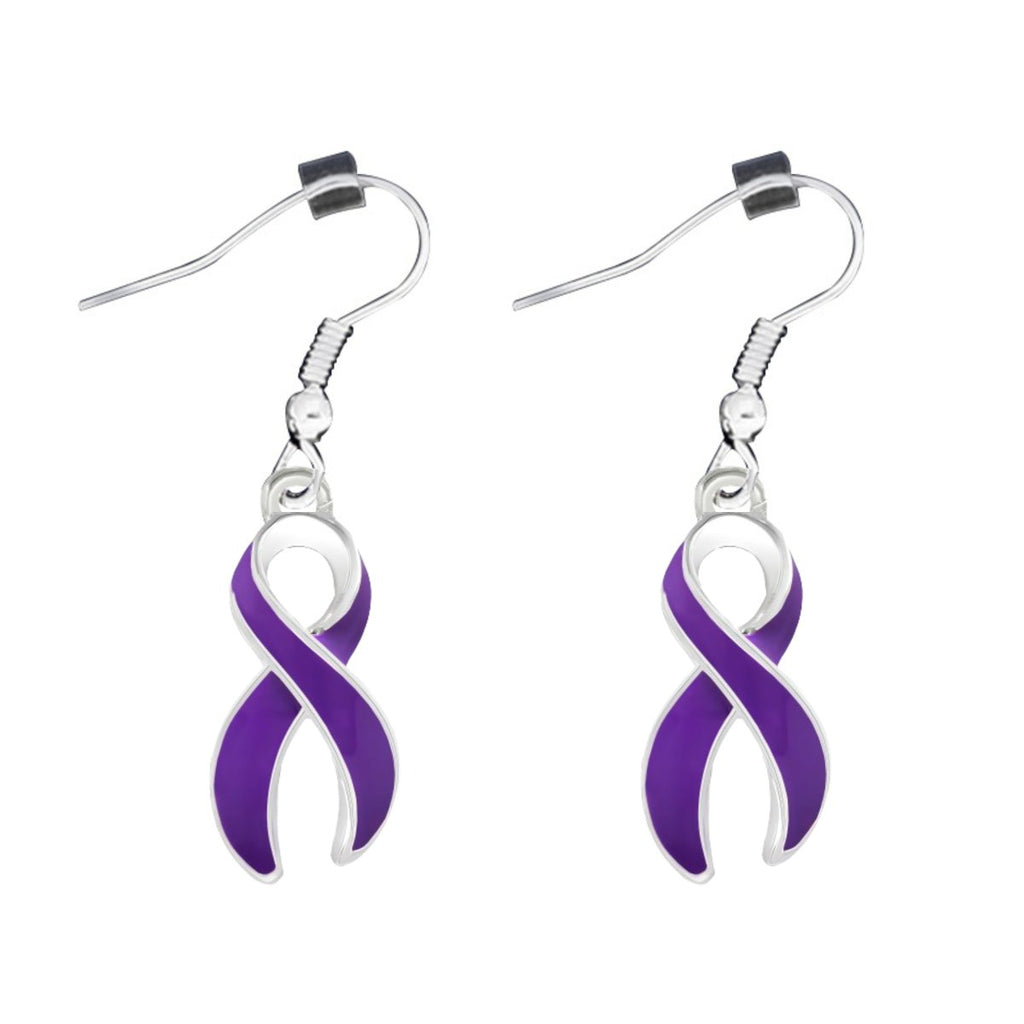 Large Colitis Ribbon Awareness Hanging Earrings - Fundraising For A Cause