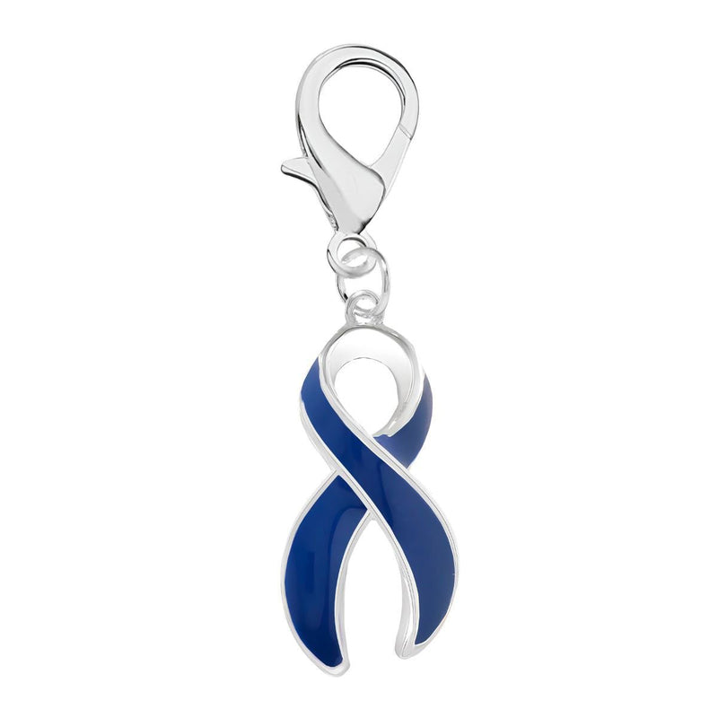 Large Dark Blue Ribbon Hanging Charms - Fundraising For A Cause