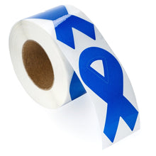 Load image into Gallery viewer, Large Dark Blue Ribbon Stickers (250 per Roll) - Fundraising For A Cause