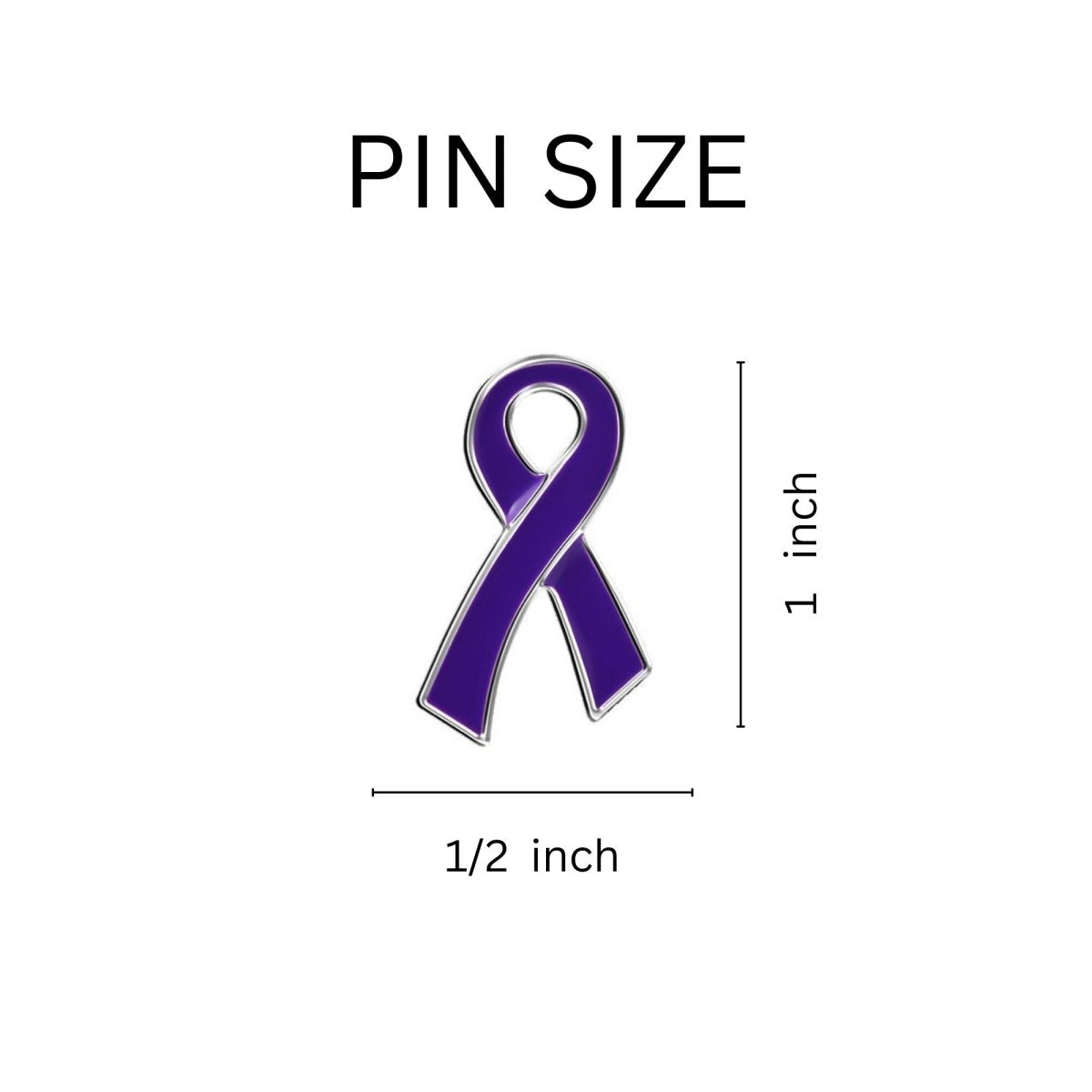 Large Colitis Ribbon Pins, Purple Ribbon Awareness Pins – Fundraising ...