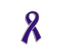 Load image into Gallery viewer, Large Flat Fibromyalgia Purple Ribbon Pins - Fundraising For A Cause