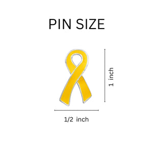Large Flat Gold Ribbon Pins - Fundraising For A Cause