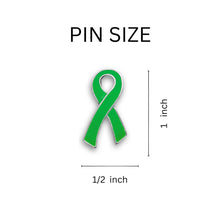 Load image into Gallery viewer, Large Flat Green Ribbon Pins - Fundraising For A Cause