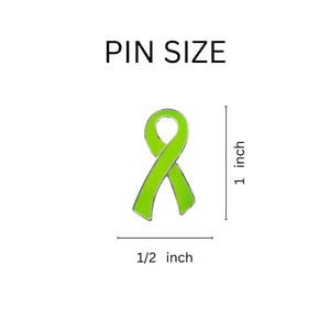 Large Flat Lime Green Ribbon Pins - Fundraising For A Cause