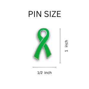 Large Flat Mental Health Awareness Green Ribbon Pins - Fundraising For A Cause