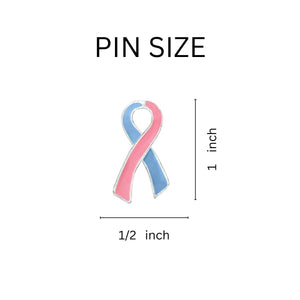 Large Flat Pink & Blue Ribbon Pins - Fundraising For A Cause