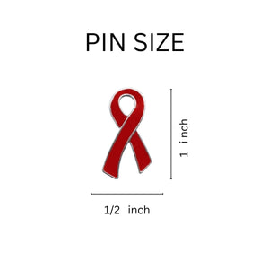 Large Flat Red Ribbon Pins - Fundraising For A Cause