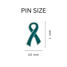 Load image into Gallery viewer, Large Flat Teal Ribbon Pins - Fundraising For A Cause