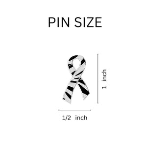 Large Flat Zebra Print Ribbon Pins - Fundraising For A Cause