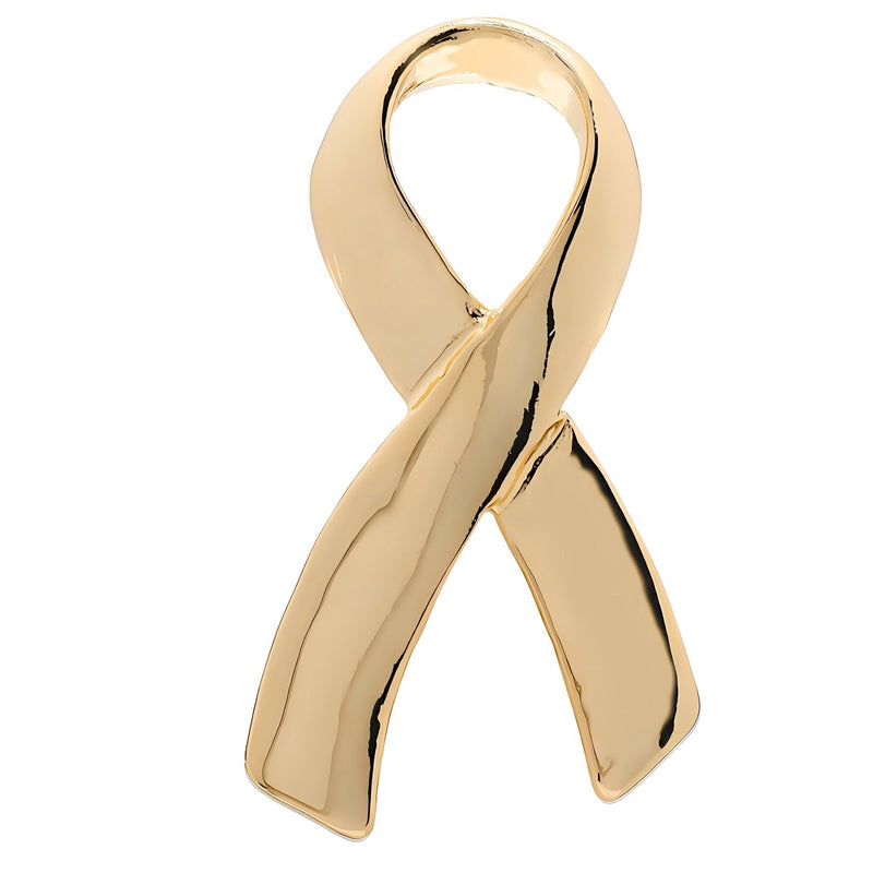 Large Gold Ribbon Awareness Pins - Fundraising For A Cause