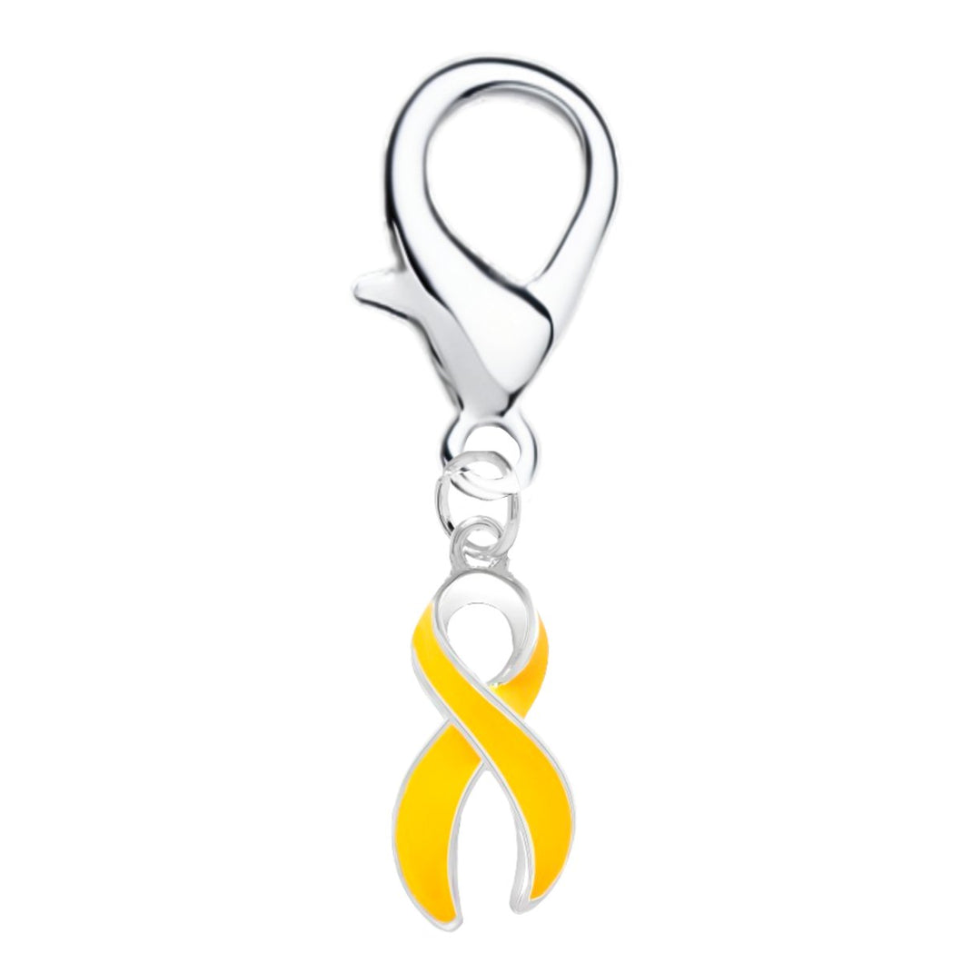 Large Gold Ribbon Hanging Charms - Fundraising For A Cause