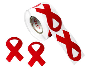 Large HIV/AIDS Awareness Ribbon Stickers (250 per Roll) - Fundraising For A Cause