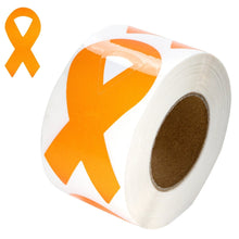 Load image into Gallery viewer, Large Kidney Cancer Awareness Orange Ribbon Stickers (250 per Roll) - Fundraising For A Cause