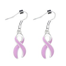 Load image into Gallery viewer, Large Lavender Ribbon Hanging Earrings - Fundraising For A Cause