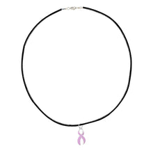 Load image into Gallery viewer, Large Lavender Ribbon Leather Black Cord Necklaces - Fundraising For A Cause