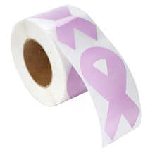 Load image into Gallery viewer, Large Lavender Ribbon Stickers (per Roll) - Fundraising For A Cause