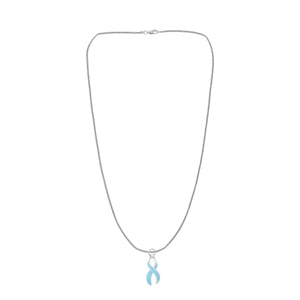 Large Light Blue Ribbon Necklaces - Fundraising For A Cause