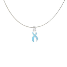 Load image into Gallery viewer, Large Light Blue Ribbon Necklaces - Fundraising For A Cause