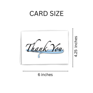 Large Light Blue Ribbon Thank You Cards (12 Cards/Pack) - Fundraising For A Cause
