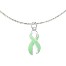 Load image into Gallery viewer, Large Light Green Ribbon Necklaces - Fundraising For A Cause