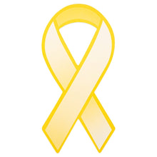 Load image into Gallery viewer, Large Paper Childhood Cancer Gold Ribbon Decorations (50 Ribbons) - Fundraising For A Cause
